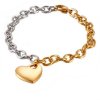 20 cm náramok zlaté srdce strieborno zlatý z chirurgickej ocele