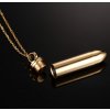Prívesok náboj s retiazkou skrutkovací uzáver z chirurgickej ocele 50 mm zlatá chirurgická ocel