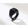 Masívny pánsky prsteň z chirurgickej ocele čierny achát