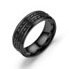 Prsteň z chirurgickej ocele so zirkónmi po obvode v dvoch radoch čierne prevedenie