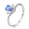 Strieborný dámsky prsteň s modrým opálom