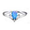 Strieborný dámsky prsteň s modrým opálom