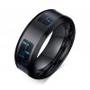 Carbon čierny prsteň z chirurgickej ocele s karbónovými vláknami