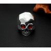 Biker lebka červené oči masívny prsteň z chirurgickej ocele