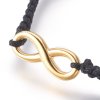 Náramok nekonečno ležiaca osmička čierno zlatý nastaviteľná dĺžka