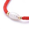 Červený náramok Kabbalah s perličkou nastaviteľná dĺžka