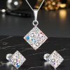 Súprava šperkov so Swarovski Crystals - kosoštvorec crystal ab