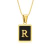 R Iniciály, módny iniciálkový náhrdelník z chirurgickej ocele prívesok a retiazka SNAKE