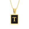 T Iniciály, módny iniciálkový náhrdelník z chirurgickej ocele prívesok a retiazka SNAKE