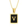 V Iniciály, módny iniciálkový náhrdelník z chirurgickej ocele prívesok a retiazka SNAKE