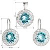 Súprava šperkov s krištáľmi light turquoise - modré, guľaté