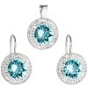 Súprava šperkov s krištáľmi light turquoise - modré, guľaté