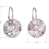 Strieborné dámske visiace náušnice vykladané krištálikmi Swarovski Crystals magic rose
