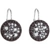 Dámske strieborné náušnice okrúhle a visiace so Swarovski Crystals Hematit