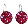 Dámske strieborné náušnice okrúhle a visiace so Swarovski Crystals Cherry