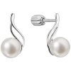 Strieborné náušnice s bielou riečnou perlou