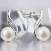 Strieborné náušnice s bielou riečnou perlou