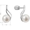 Strieborné náušnice s bielou riečnou perlou