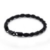 Čierny náramok Elix z chirurgickej ocele 20 cm