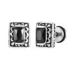 Náušnice z chirurgickej ocele s čiernym zirkónom – pánske a dámske štvorcové napichovacie náušnice