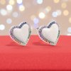 Farebné srdiečkové náušnice so zirkónmi, platinová povrchová úprav