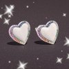 Farebné srdiečkové náušnice so zirkónmi, platinová povrchová úprav