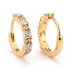Elegantné dámske kruhové náušnice zlatej farby s čírymi zirkónmi 2