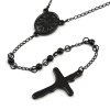 Pánsky ruženec na krk z čiernej chirurgickej ocele – elegantný oceľový náhrdelník 3