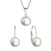 Strieborná súprava s pravou riečnou perlou AA – Náušnice a náhrdelník, striebro 925
