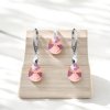 Strieborný strieborný set Crystal Astral Pink náušnice a prívesok pre dievčatá pre ženy