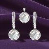Strieborný set Swarovski Elements okrúhly tvar