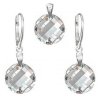 Strieborný set Swarovski Elements okrúhly tvar