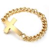 Naramok z chirurgickej ocele v s krizom v zlatej farbe