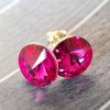 Napichovacie náušnice rivoli 12 mm Fuchsia