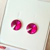 Napichovacie náušnice rivoli 12 mm Fuchsia