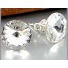 Napichovacie strieborné náušnice rivoli 14 mm Crystal číre