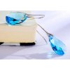Dámske náušnice v tvare slzičiek Swarovski Crystals Aquamarine