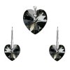 Prívesok a náušnice srdce Crystals čierna farba