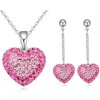 Set Swarovski vykladané srdcia