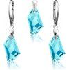 Strieborný set SWAROVSKI ELEMENTS svetlo modrá farba