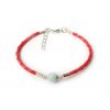 Náramok Kabbalah Akvamarín na červenej šnúrke - proti urieknutiu