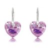 Strieborné náušnice srdiečka Violet, dievčenské náušnice, dámske náušnice