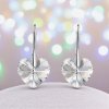 Strieborné náušnice srdiečko Swarovski Crystals 14mm crystal číre