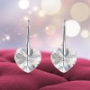 Strieborné náušnice srdiečko Swarovski Crystals 14mm crystal číre