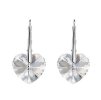 Strieborné náušnice srdiečko Swarovski Crystals 14mm crystal číre
