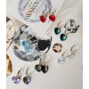 Strieborné náušnice so srdiečkom Crystals Aurore Boreale 10mm