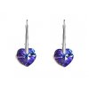 Strieborné náušnice so srdiečkom Crystal 10mm, pre dievčatá, pre ženy, fialové srdce