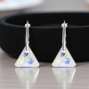 Strieborné náušnice trojuholníky Crystal Aurore Boreale