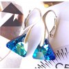 Náušnice s trojuholníkom Crystals Bermuda Blue 6628
