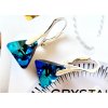 Náušnice s trojuholníkom Crystals Bermuda Blue 6628